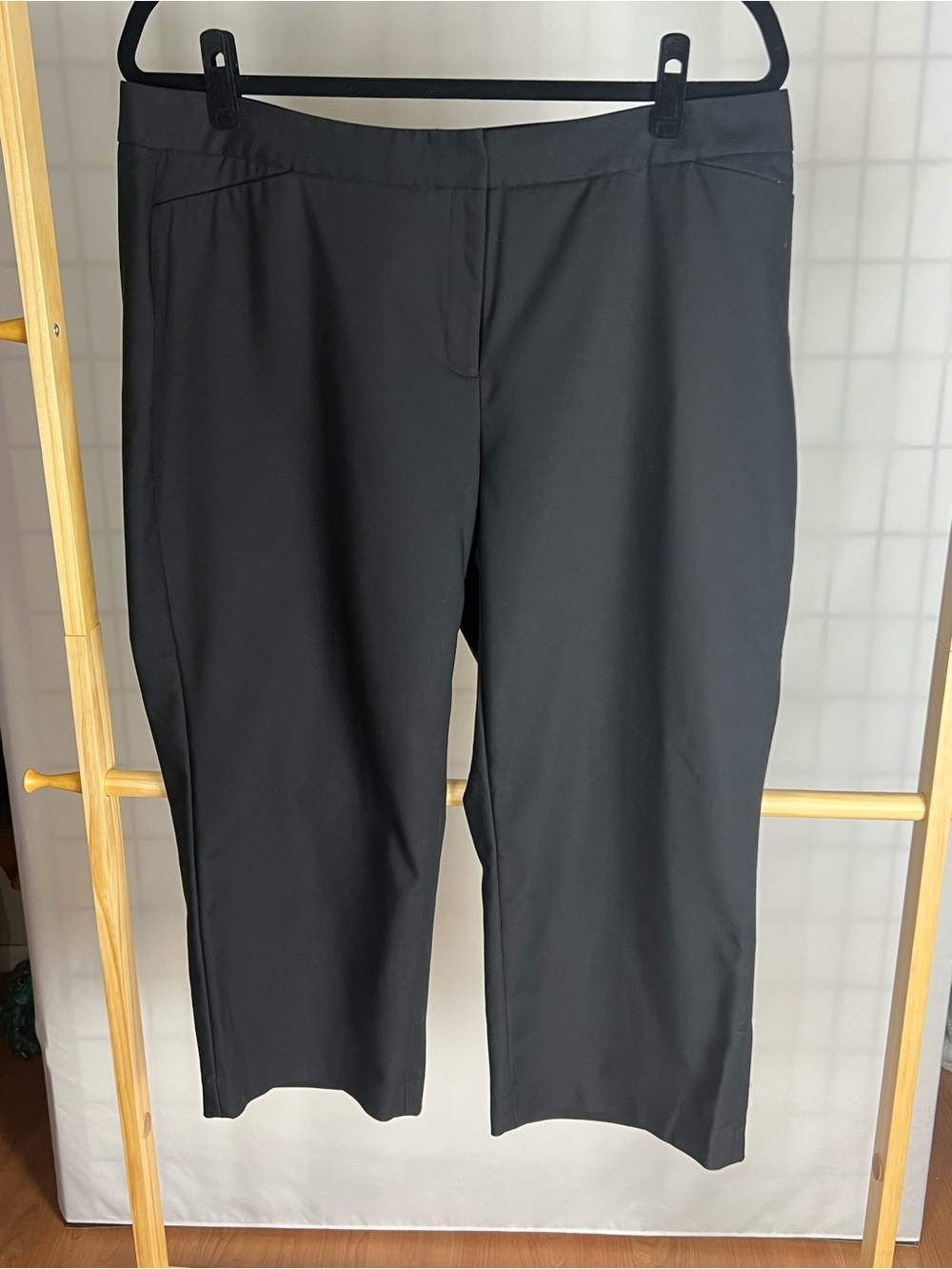 Sejour Black Stretch Career Ankle Pants 20W Plus Size Office Classic